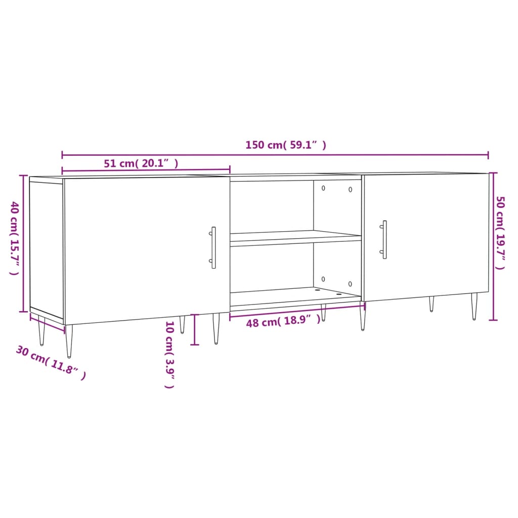 Tv-Bänk 150X30X50 Cm Konstruerat Trä