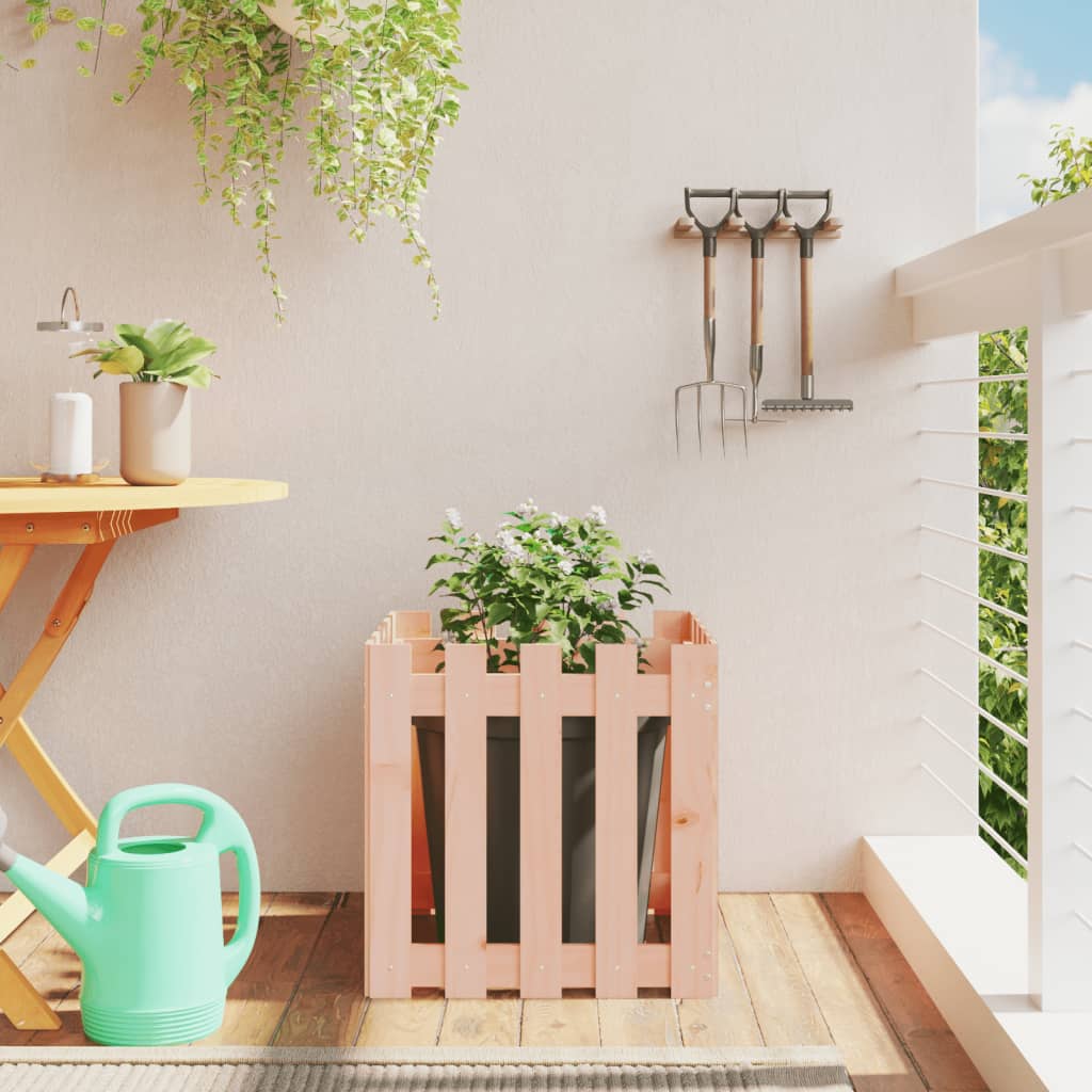 Odlingslåda Med Staket-Design Impregnerad Furu
