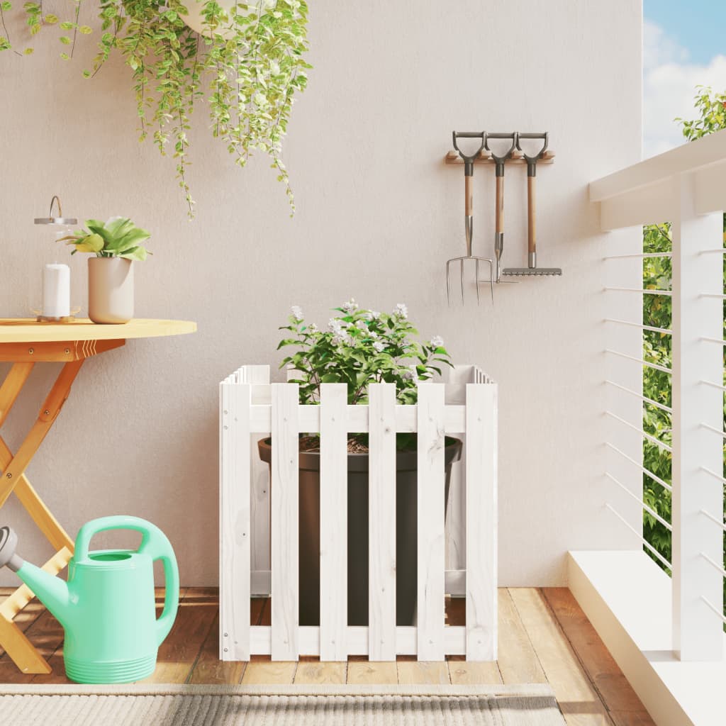Odlingslåda Med Staket-Design Impregnerad Furu