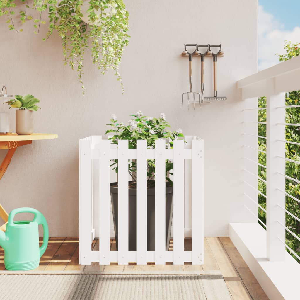 Odlingslåda Med Staket-Design Impregnerad Furu