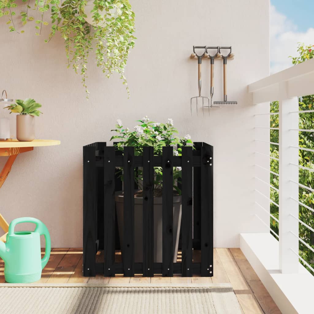 Odlingslåda Med Staket-Design Impregnerad Furu