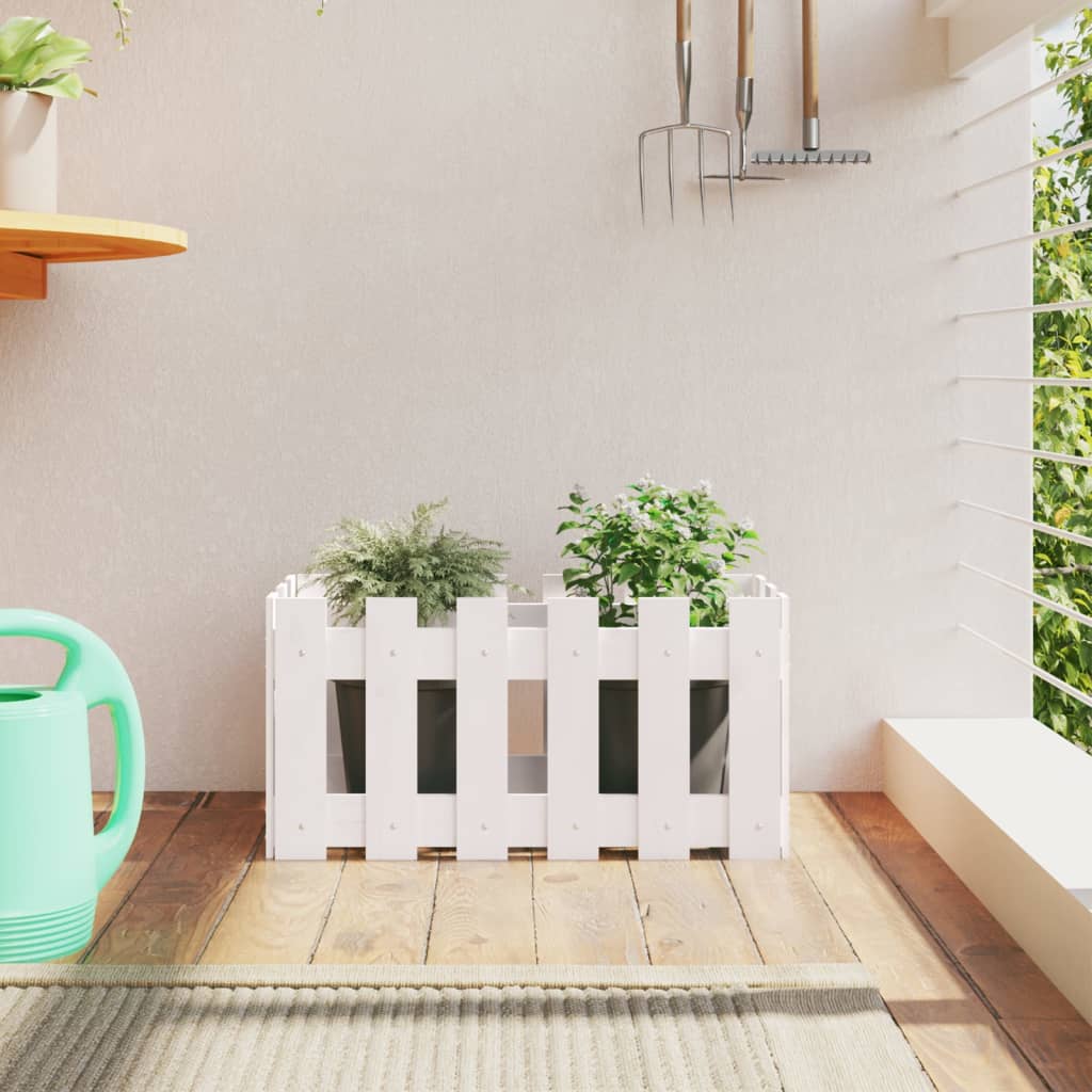 Odlingslåda Med Staket-Design Impregnerad Furu