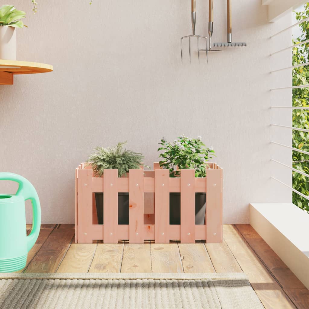 Odlingslåda Med Staket-Design Impregnerad Furu