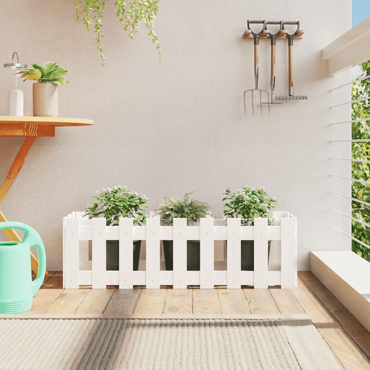 Odlingslåda Med Staket-Design Impregnerad Furu