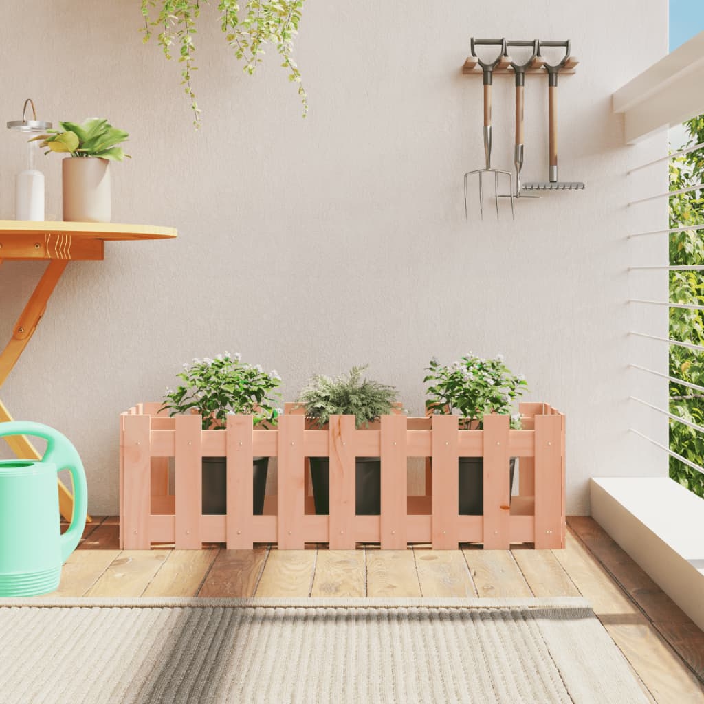 Odlingslåda Med Staket-Design Impregnerad Furu