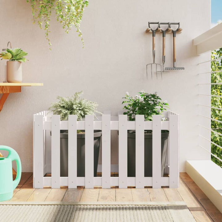 Odlingslåda Med Staket-Design Impregnerad Furu