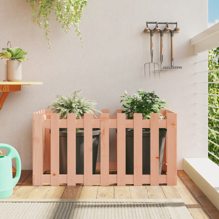 Odlingslåda Med Staket-Design Impregnerad Furu
