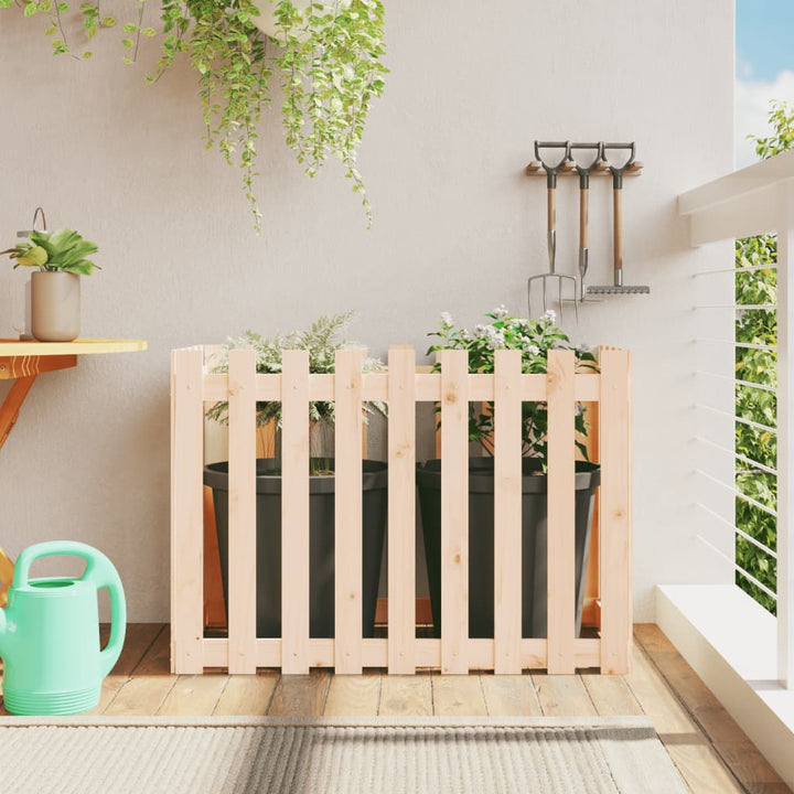 Odlingslåda Med Staket-Design Impregnerad Furu