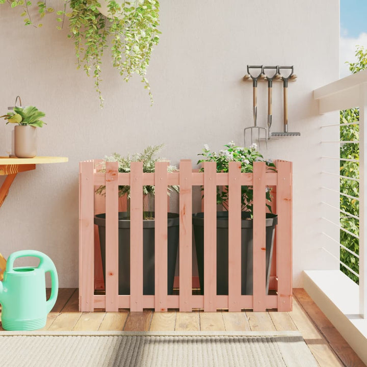 Odlingslåda Med Staket-Design Impregnerad Furu