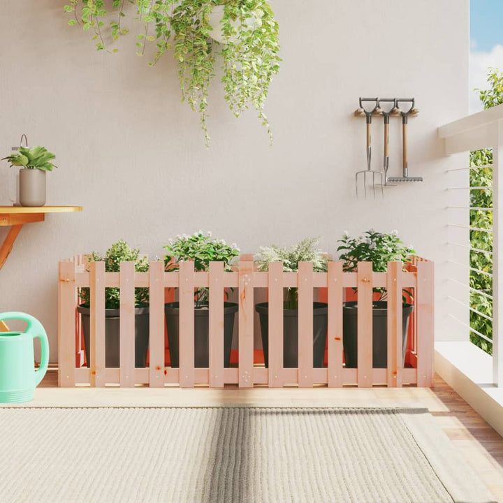 Odlingslåda Med Staket-Design Impregnerad Furu