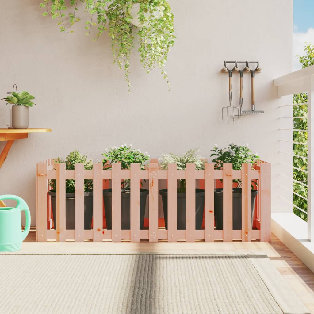 Odlingslåda Med Staket-Design Impregnerad Furu