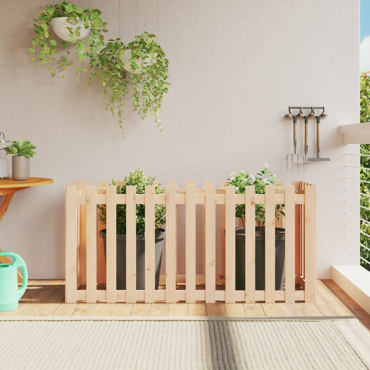 Odlingslåda Med Staket-Design Impregnerad Furu