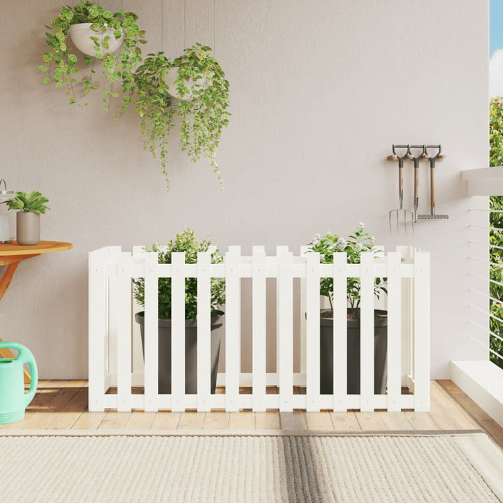 Odlingslåda Med Staket-Design Impregnerad Furu
