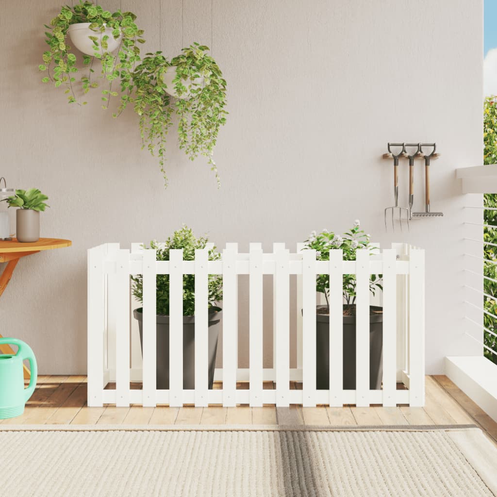 Odlingslåda Med Staket-Design Impregnerad Furu