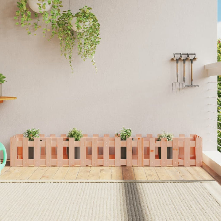 Odlingslåda Med Staket-Design Impregnerad Furu