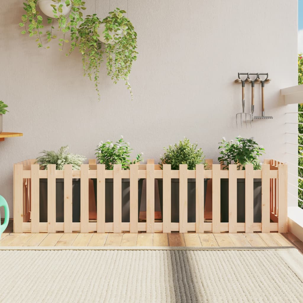 Odlingslåda Med Staket-Design Impregnerad Furu