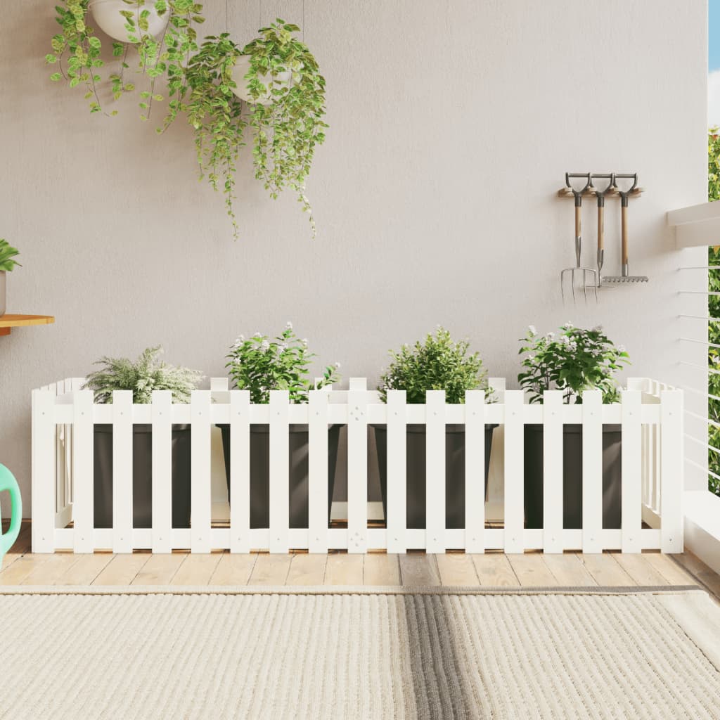 Odlingslåda Med Staket-Design Impregnerad Furu