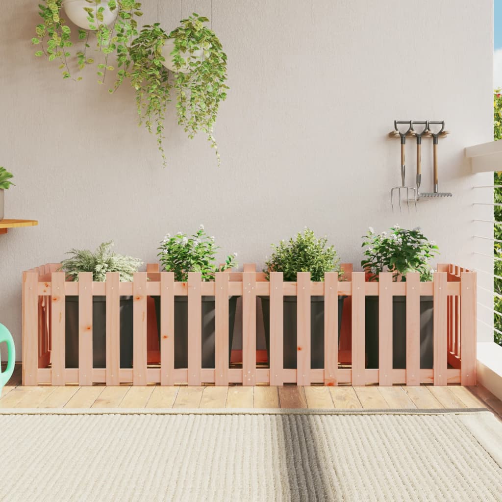Odlingslåda Med Staket-Design Impregnerad Furu
