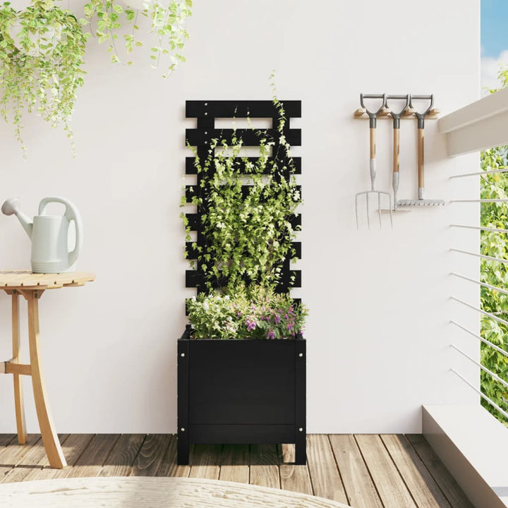 Odlingslåda Med Spaljé 79X39,5X114 Cm Massivt Douglasträ
