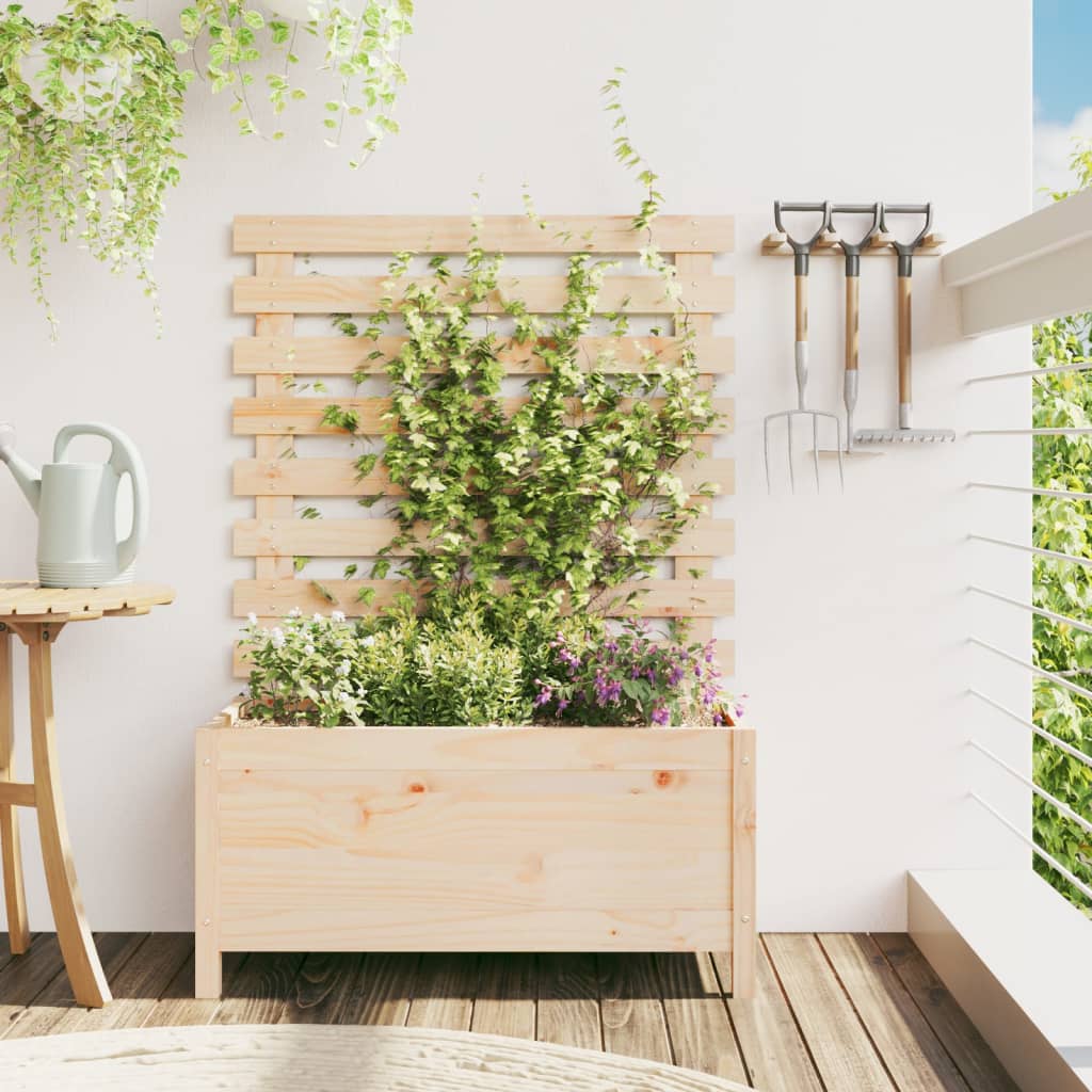 Odlingslåda Med Spaljé 79X39,5X114 Cm Massivt Douglasträ