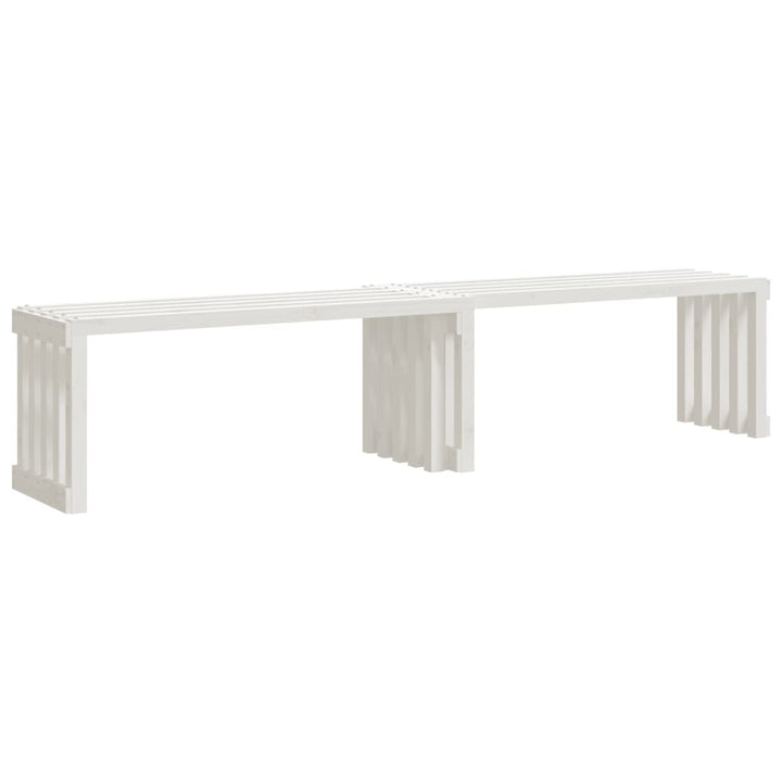 Trädgårdsbänk Justerbar Vit 212,5X40,5X45Cm Massiv Furu