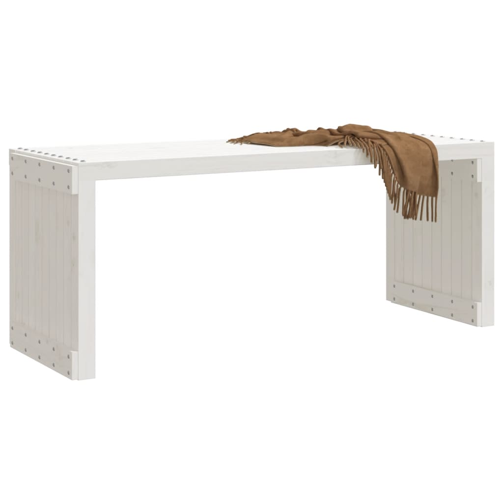 Trädgårdsbänk Justerbar Vit 212,5X40,5X45Cm Massiv Furu