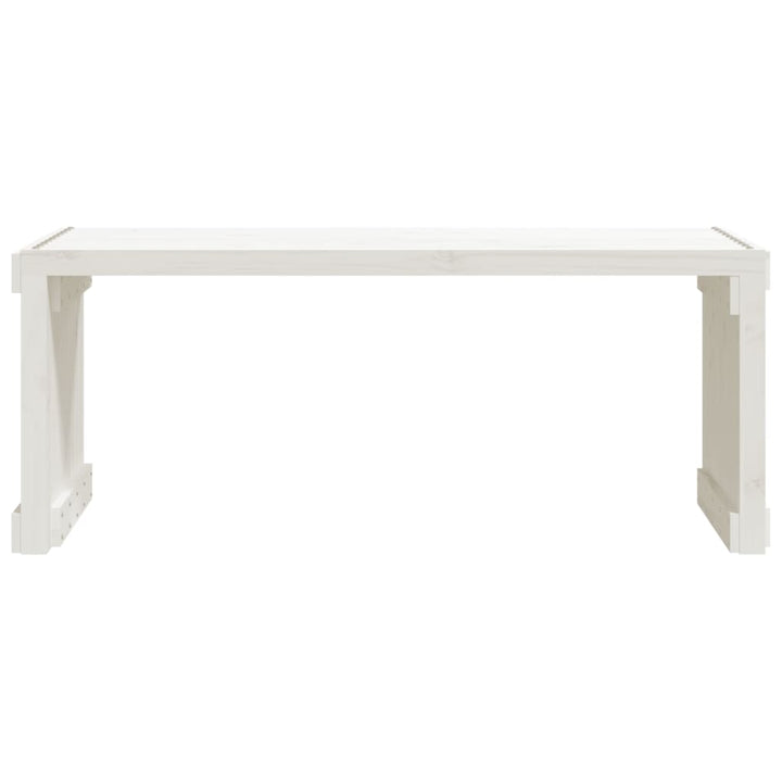 Trädgårdsbänk Justerbar Vit 212,5X40,5X45Cm Massiv Furu
