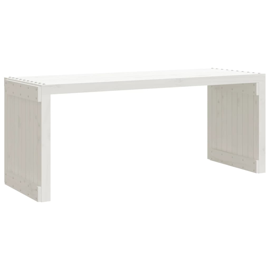 Trädgårdsbänk Justerbar Vit 212,5X40,5X45Cm Massiv Furu
