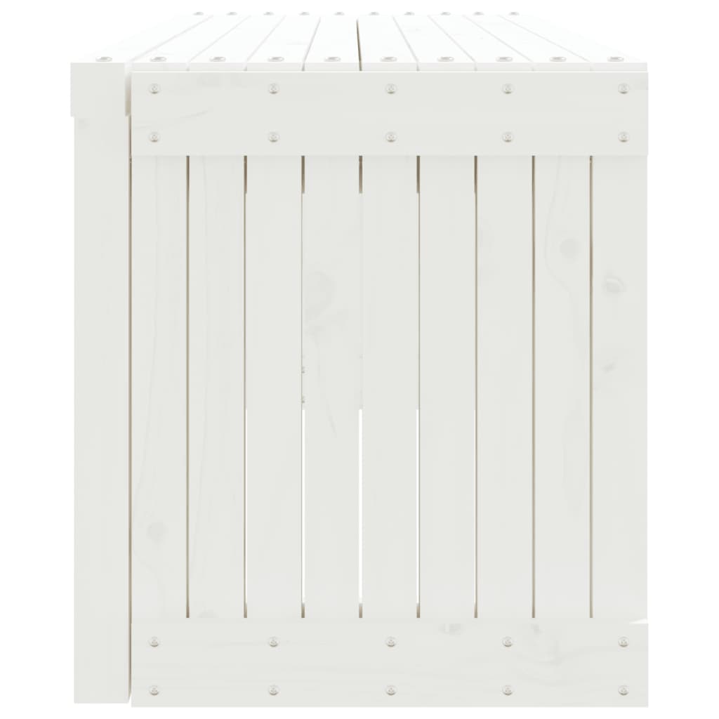 Trädgårdsbänk Justerbar Vit 212,5X40,5X45Cm Massiv Furu