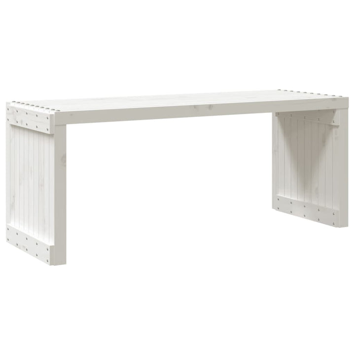 Trädgårdsbänk Justerbar Vit 212,5X40,5X45Cm Massiv Furu