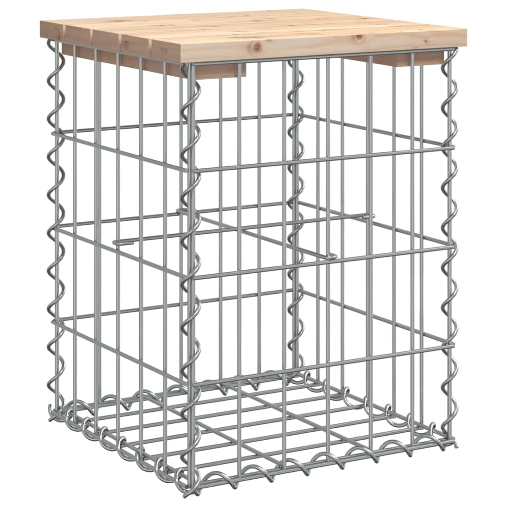 Trädgårdsbänk Gabion-Design Massiv Furu