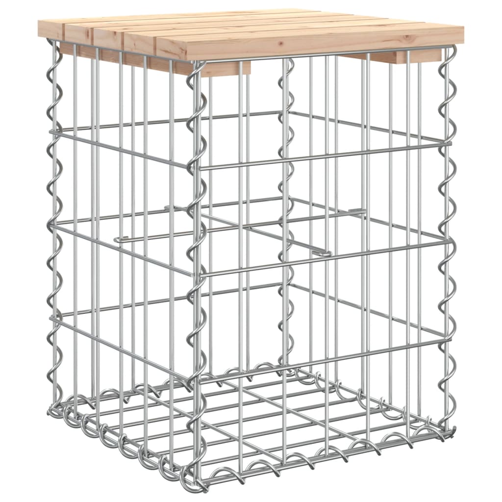 Trädgårdsbänk Gabion-Design Massiv Furu