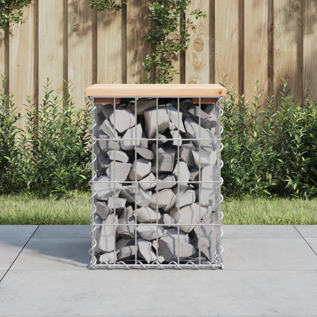Trädgårdsbänk Gabion-Design Massiv Furu