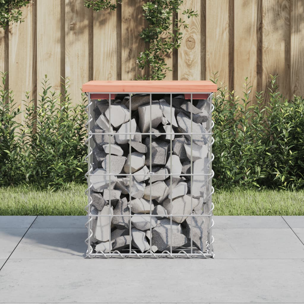 Trädgårdsbänk Gabion-Design Massiv Furu