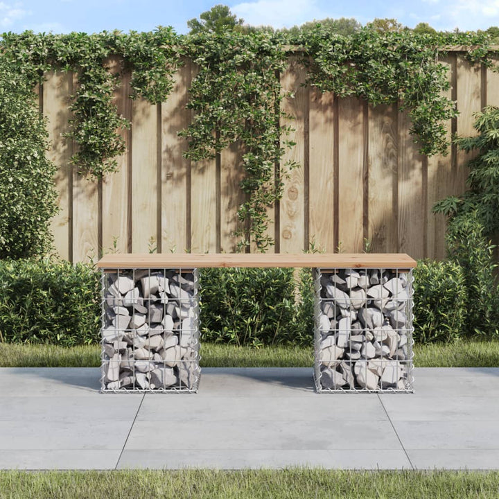 Trädgårdsbänk Gabion-Design Massiv Furu