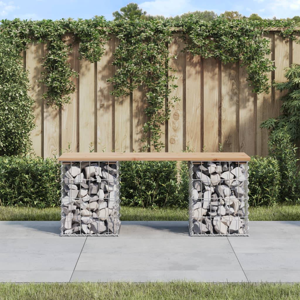 Trädgårdsbänk Gabion-Design Massiv Furu