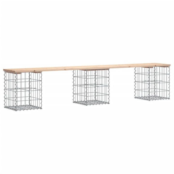 Trädgårdsbänk Gabion-Design Massiv Furu