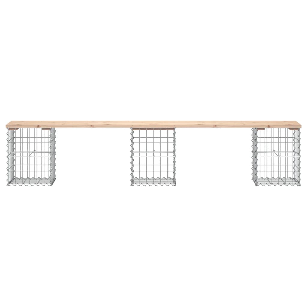 Trädgårdsbänk Gabion-Design Massiv Furu