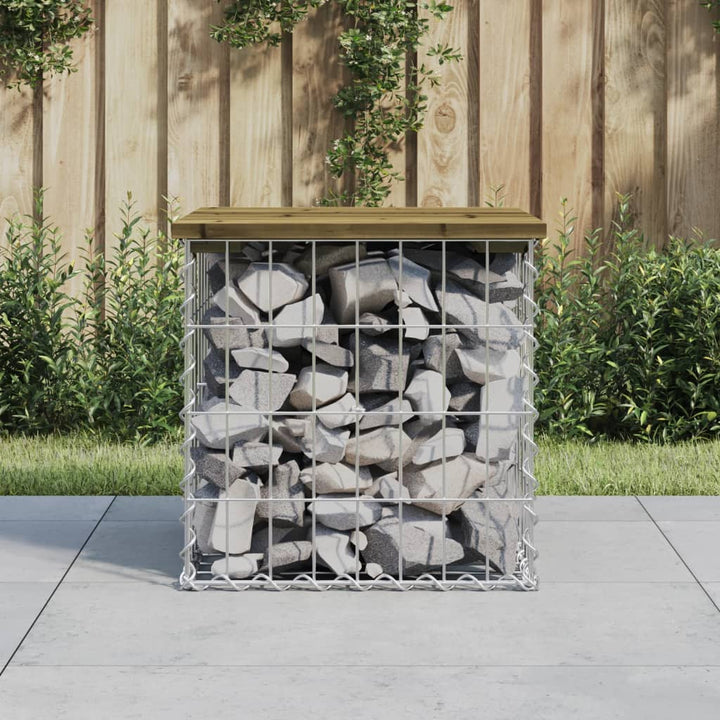 Trädgårdsbänk Gabion-Design Massiv Furu