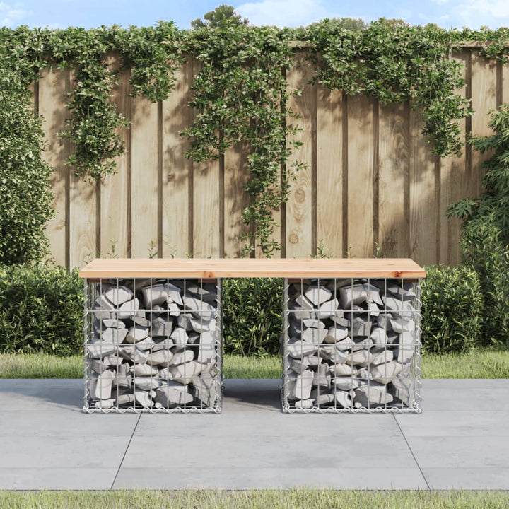 Trädgårdsbänk Gabion-Design Massiv Furu