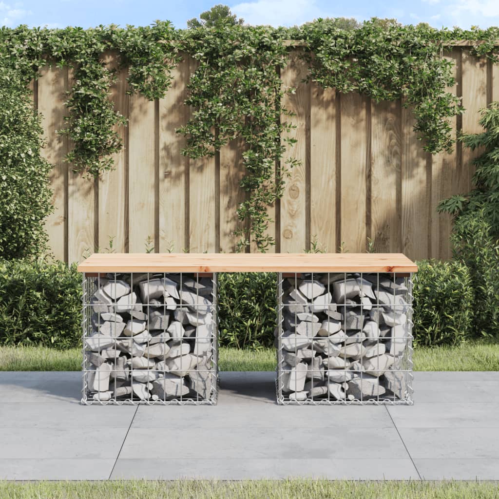 Trädgårdsbänk Gabion-Design Massiv Furu