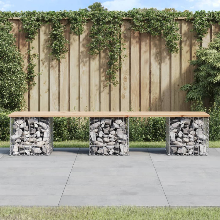 Trädgårdsbänk Gabion-Design Massiv Furu