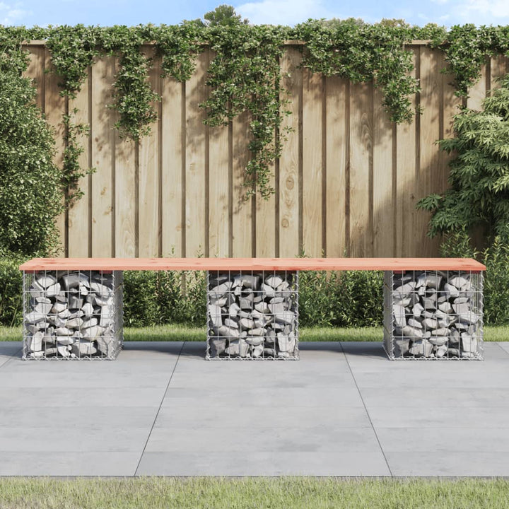 Trädgårdsbänk Gabion-Design Massiv Furu