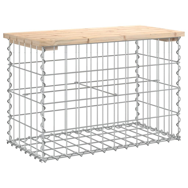 Trädgårdsbänk Gabion-Design 63X31,5X42 Cm Massiv Furu