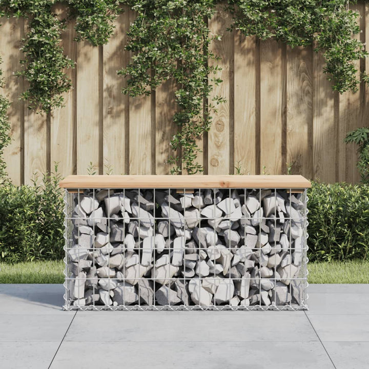 Trädgårdsbänk Gabion-Design Massiv Furu