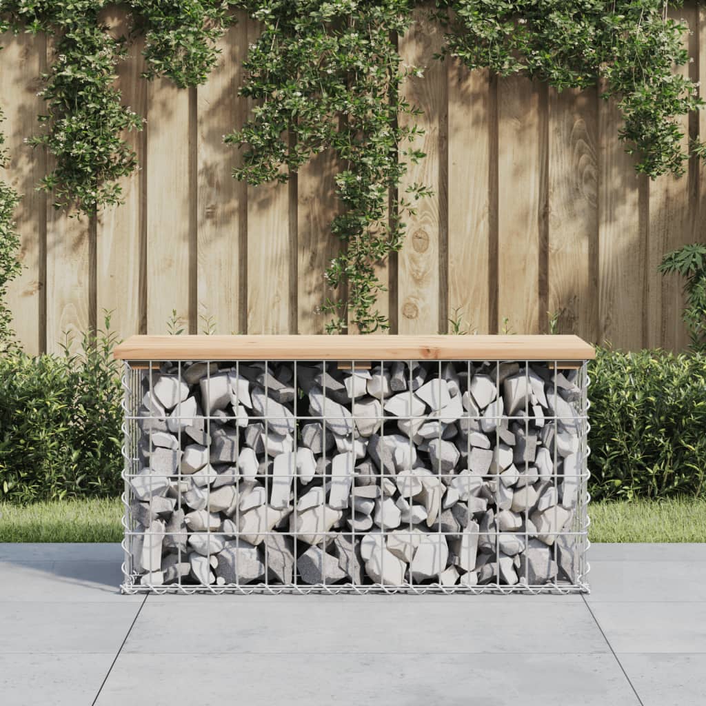 Trädgårdsbänk Gabion-Design Massiv Furu
