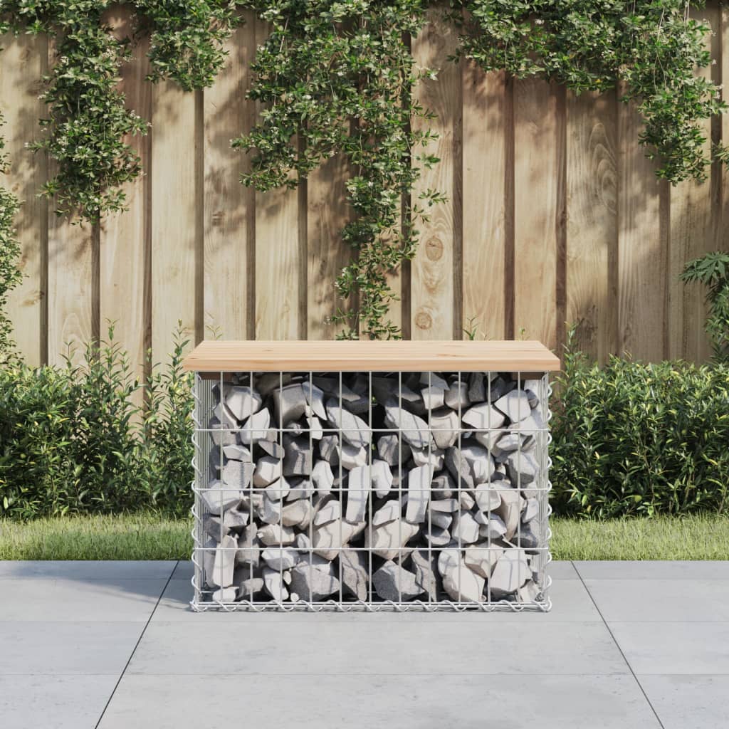 Trädgårdsbänk Gabion-Design Massiv Furu
