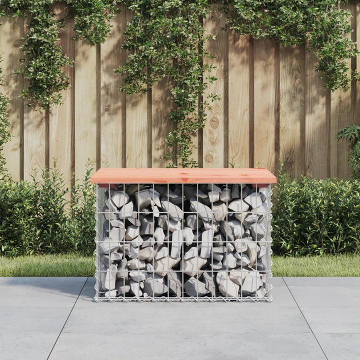 Trädgårdsbänk Gabion-Design Massiv Furu