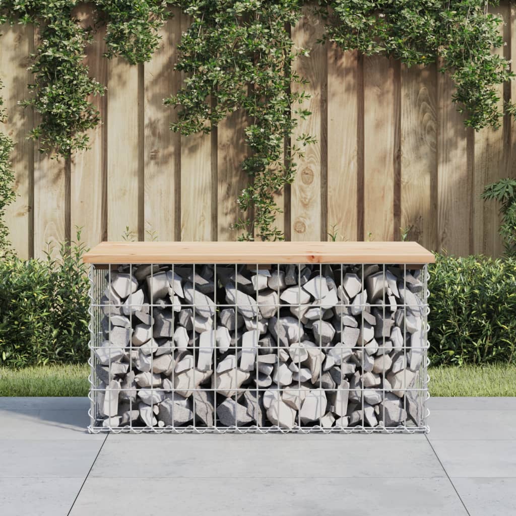 Trädgårdsbänk Gabion-Design Massiv Furu