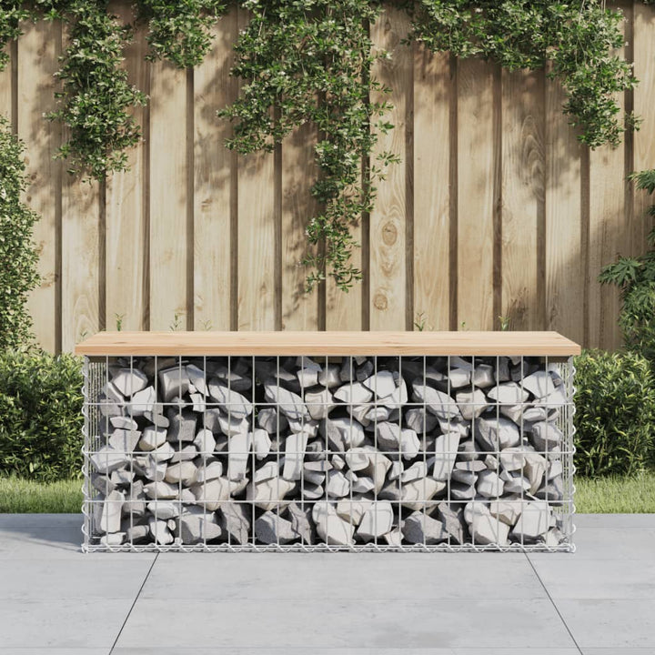 Trädgårdsbänk Gabion-Design Massiv Furu